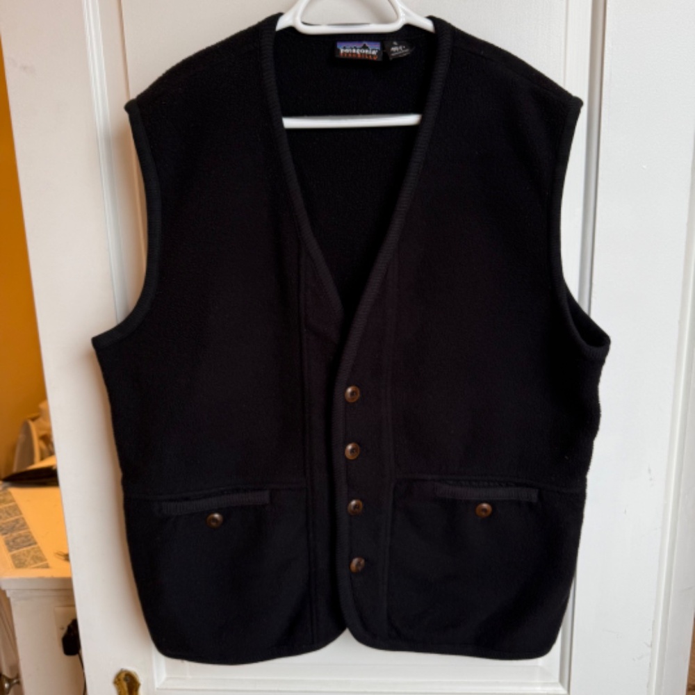 Vintage Patagonia Synchilla Fleece Vest Black Women's XL Men's L